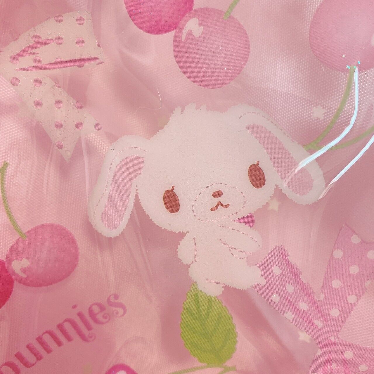 Sanrio Sugar Bunnies Clear Bag Vinyl Bag Cherry Pattern Summer Pool Bag Rare