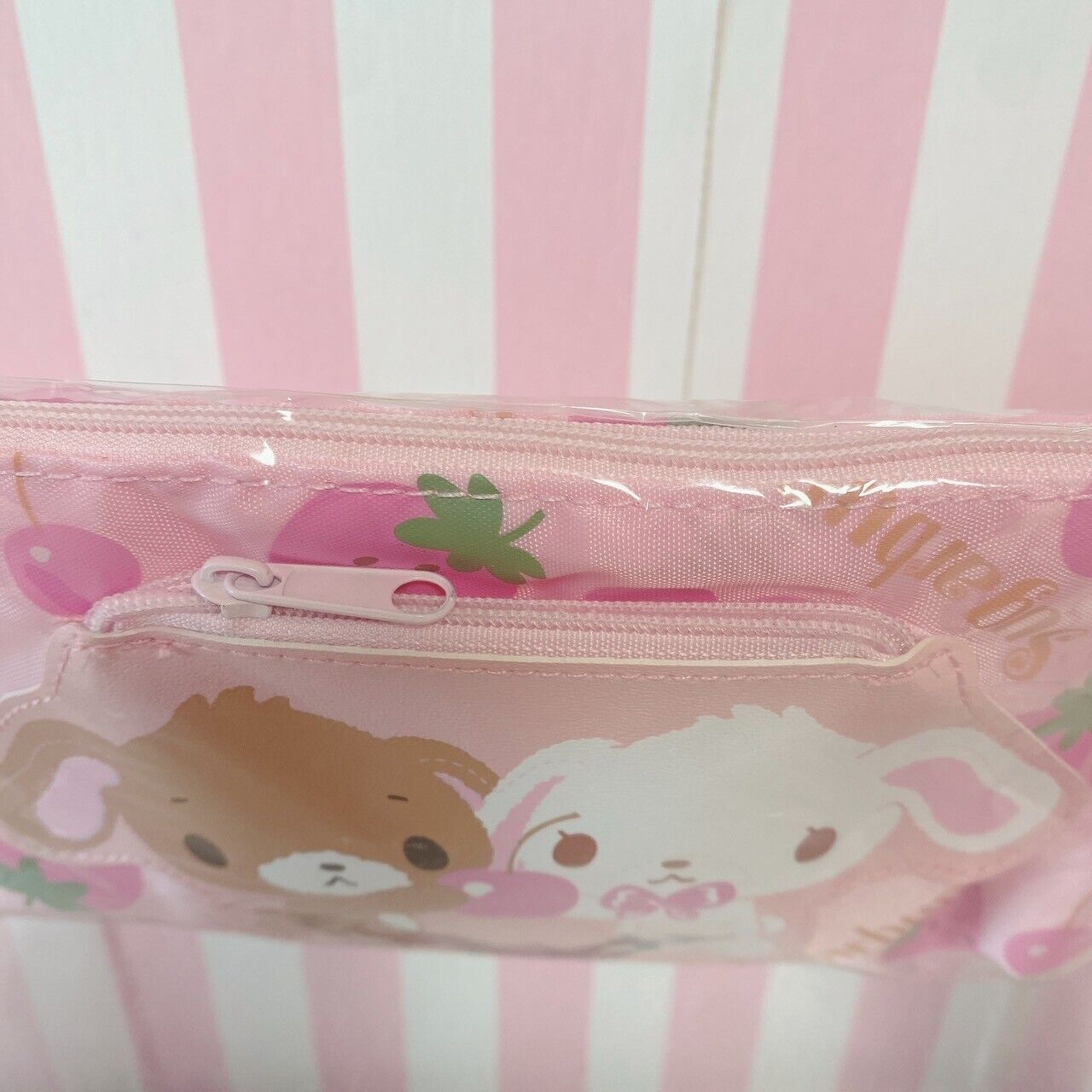 Sanrio Sugar Bunnies Shirousa Kurousa Pouch Strawberry pattern Kawaii Japan