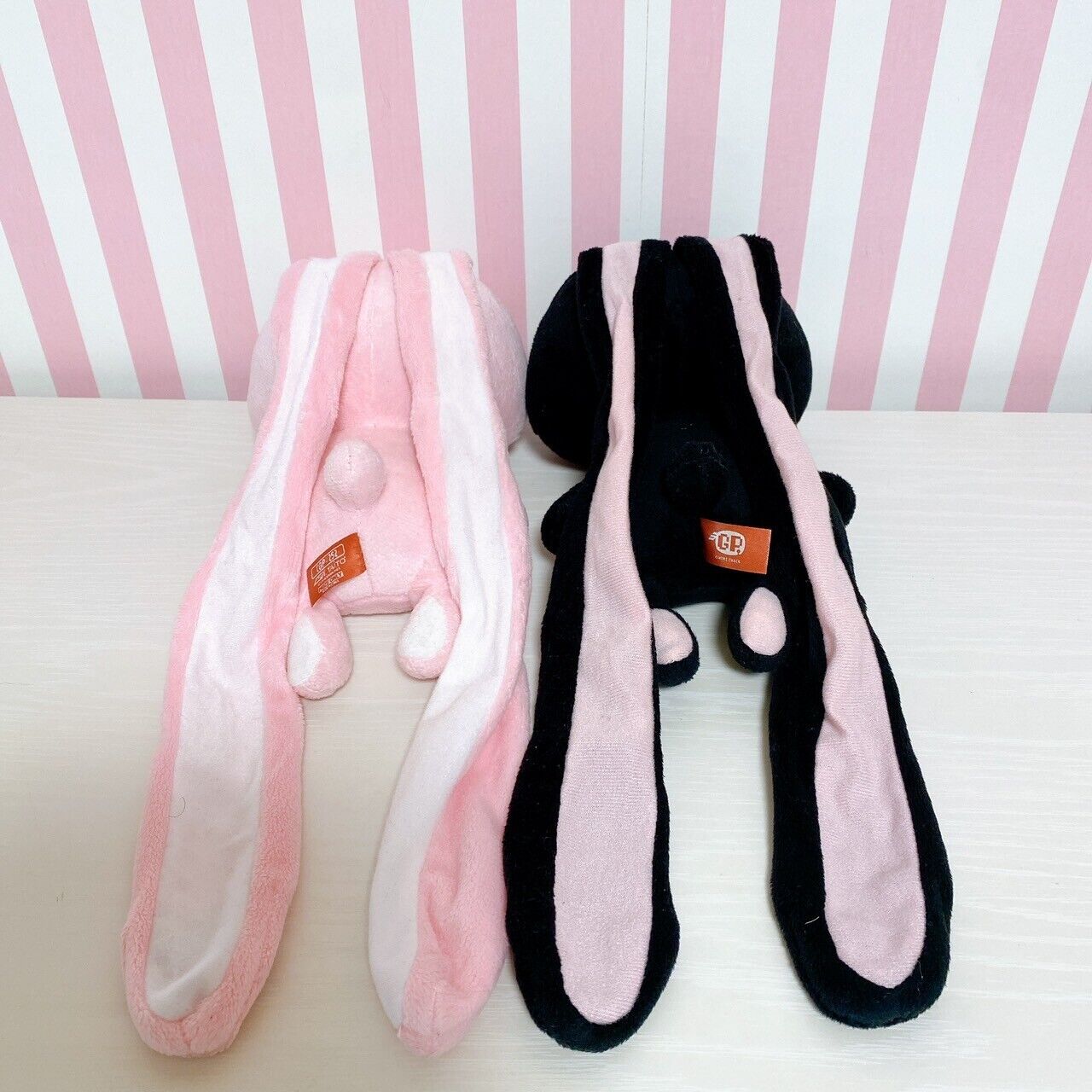 Chax GP Gloomy All Purpose Rabbit Stuffed Toy 252 Lying Down Pink Black 2 Set