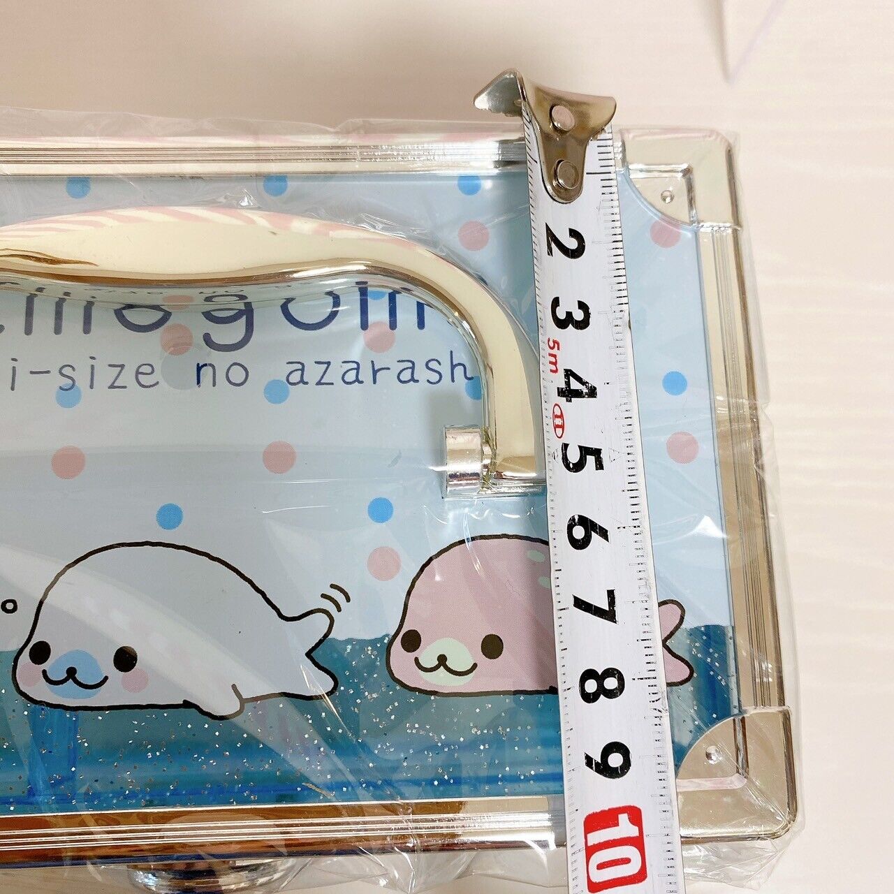 San-X Mamegoma Accessory Case Box Light Blue Clear Vanity Jewelery Character