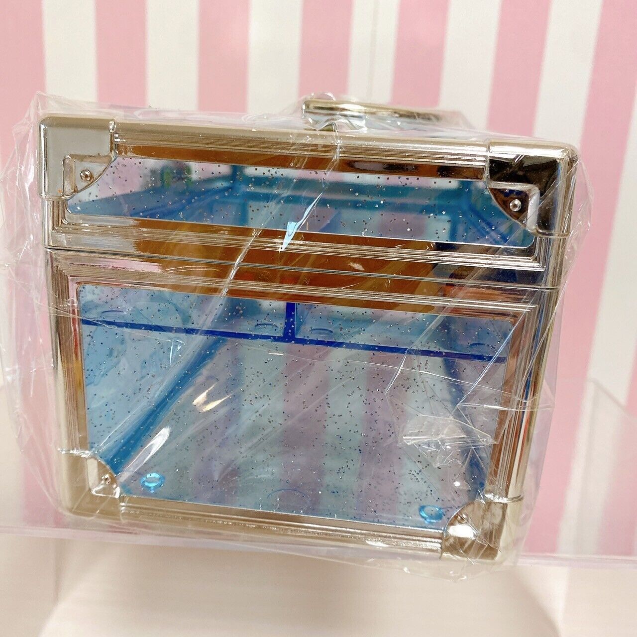 San-X Mamegoma Accessory Case Box Light Blue Clear Vanity Jewelery Character