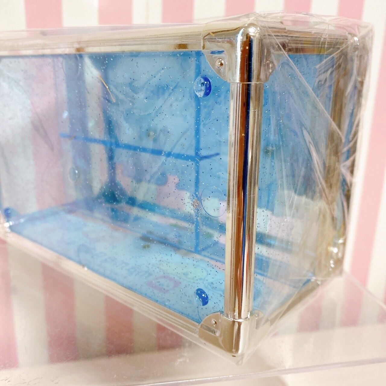 San-X Mamegoma Accessory Case Box Light Blue Clear Vanity Jewelery Character