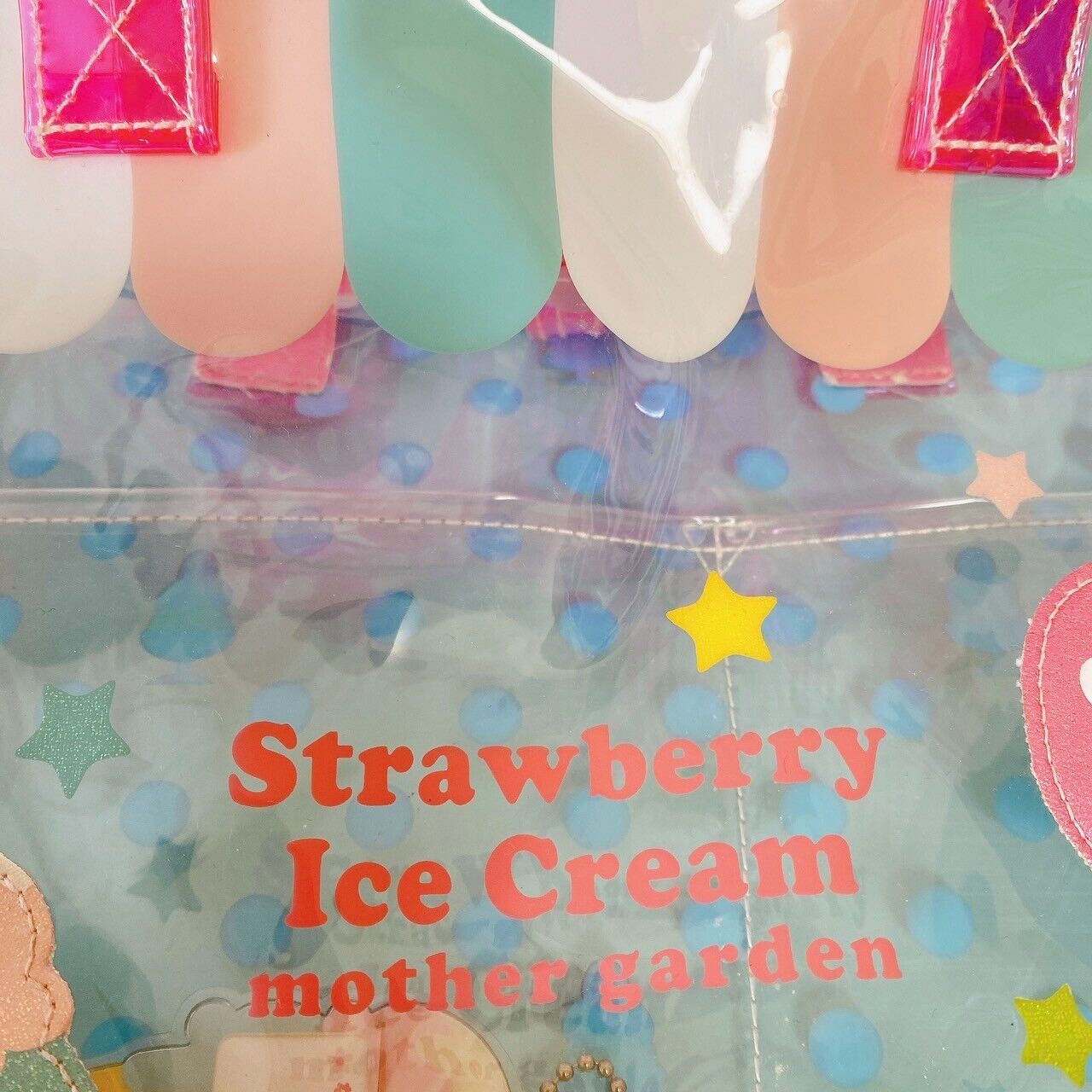 Mother Garden Swimming Bag Pool Vinyl Strawberry Dot Ice Cream Blue Pink Kawaii