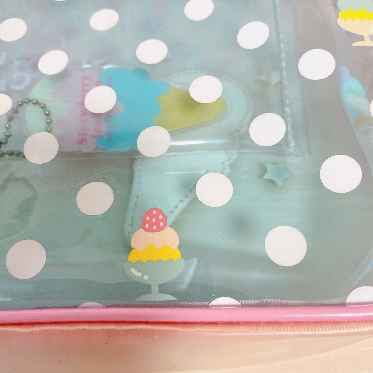 Mother Garden Swimming Bag Pool Vinyl Strawberry Dot Ice Cream Blue Pink Kawaii