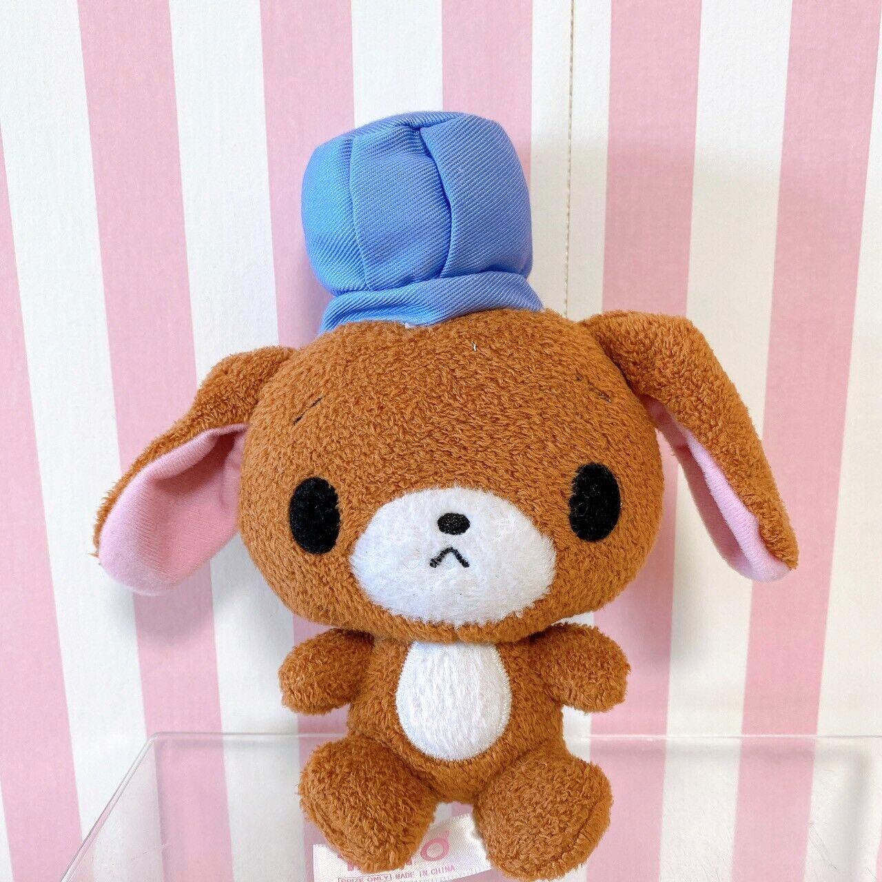 Sanrio Sugar Bunnies Kurousa Plush Soft Stuffed Toy Doll Brown Hat Blue Taito