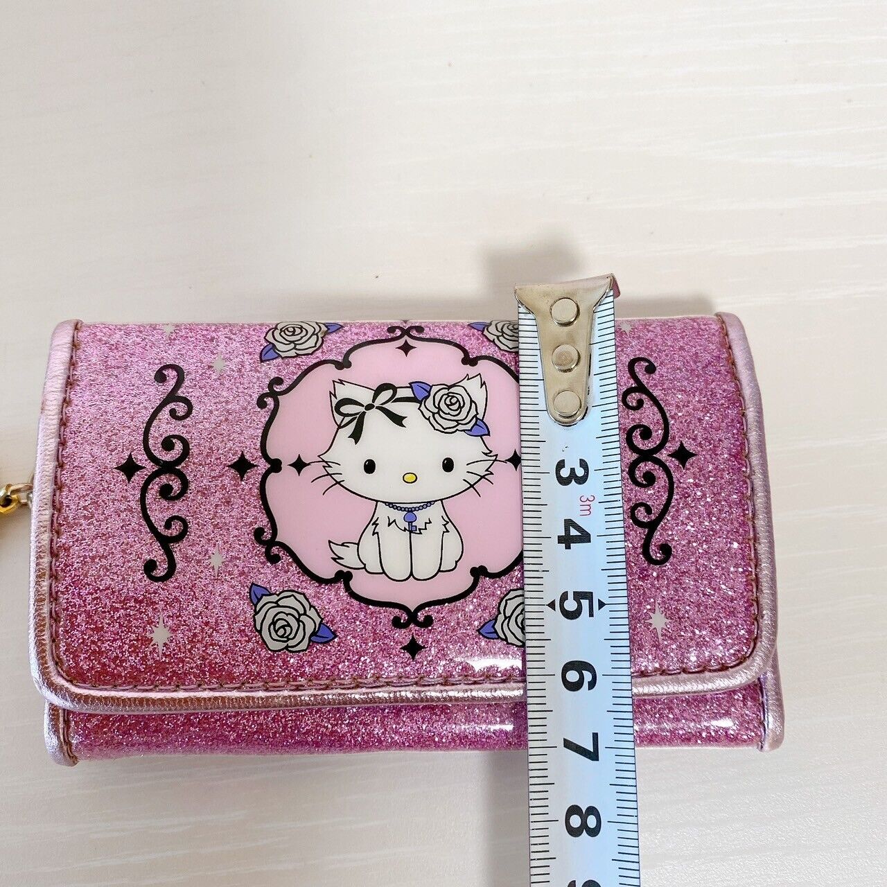 Sanrio Charmmy Charmy Kitty Key Case Holder Purple Lavender Glitter Rose Flower