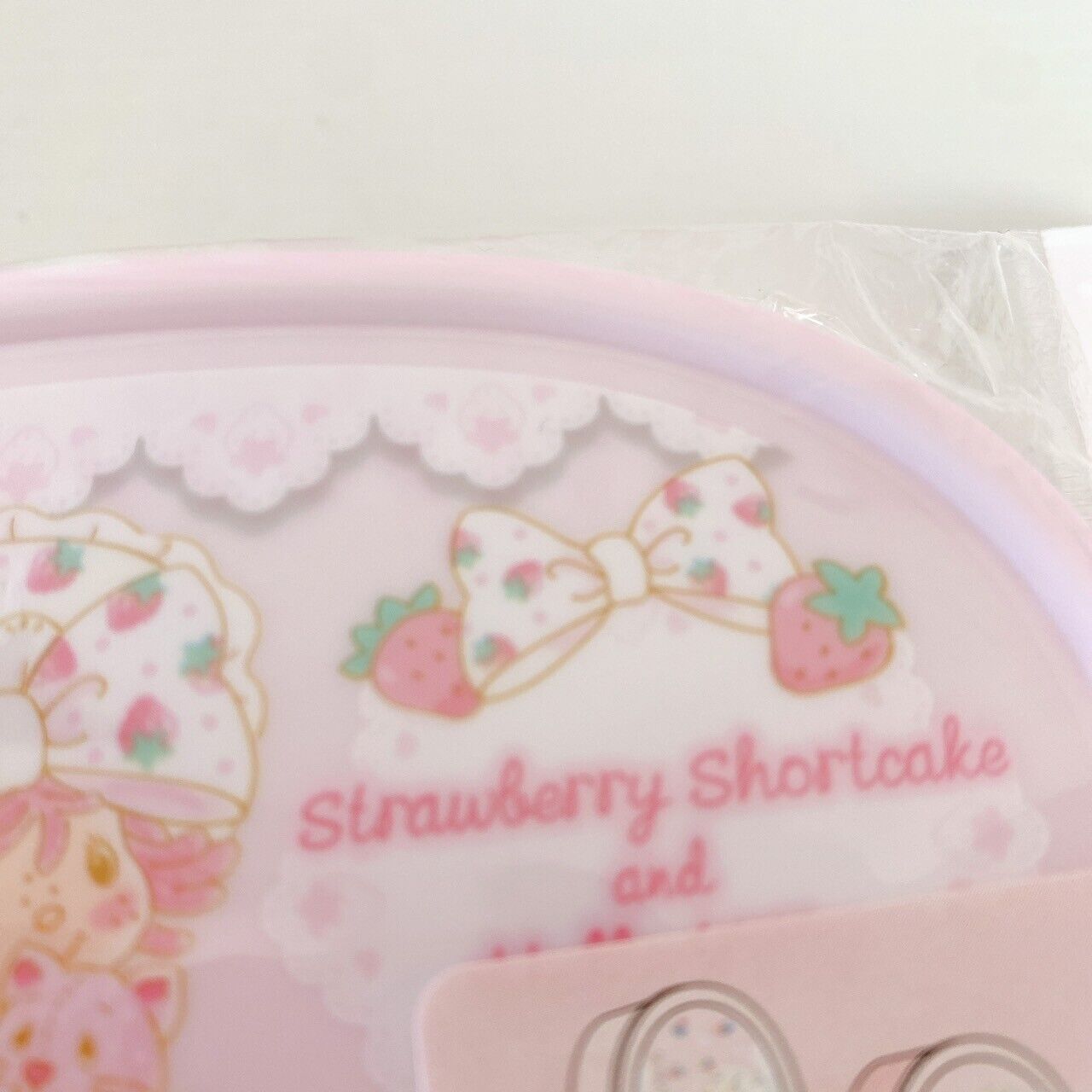 Sanrio Strawberry Shortcake Hello Kitty Collaboration Lunch Box Pink Ribbon Rare