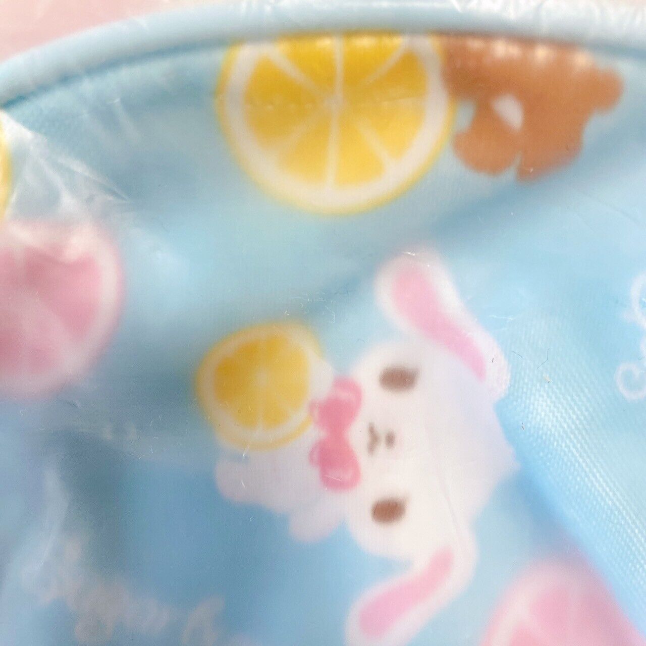 Sanrio Sugar Bunnies Tote Bag Pouch Set 2 Blue Lemmon Cherry Fruit Rabbit Rare