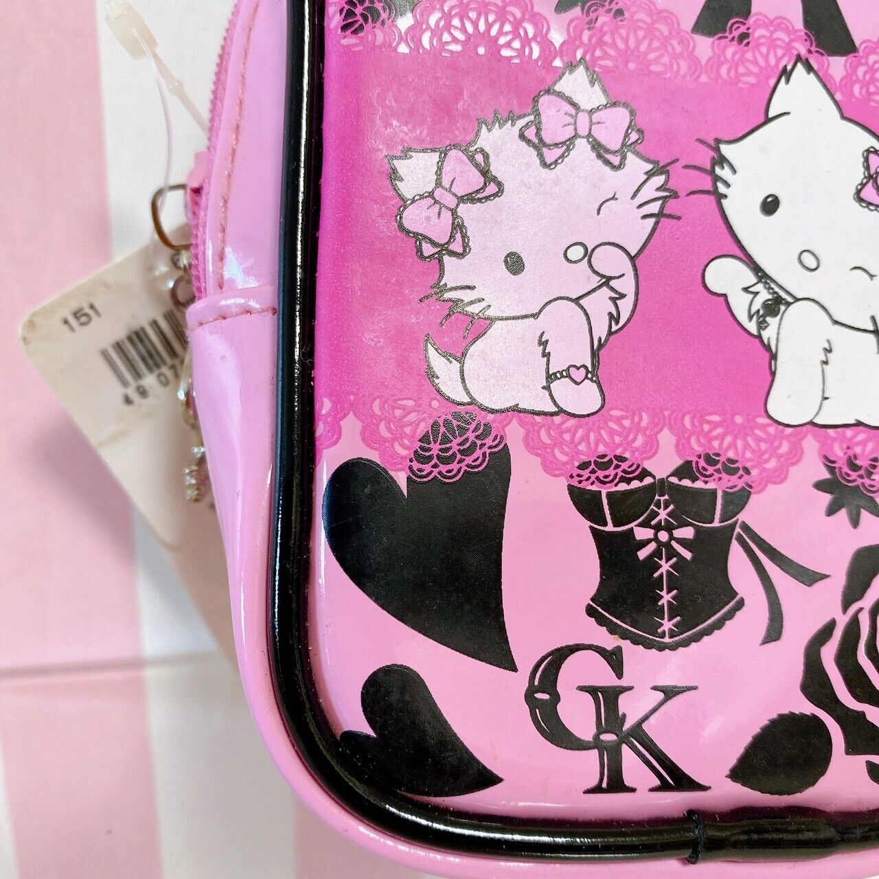 Sanrio Charmmy Charmy Kitty Bag Pouch Case Enamel Pink Wink Cute Character