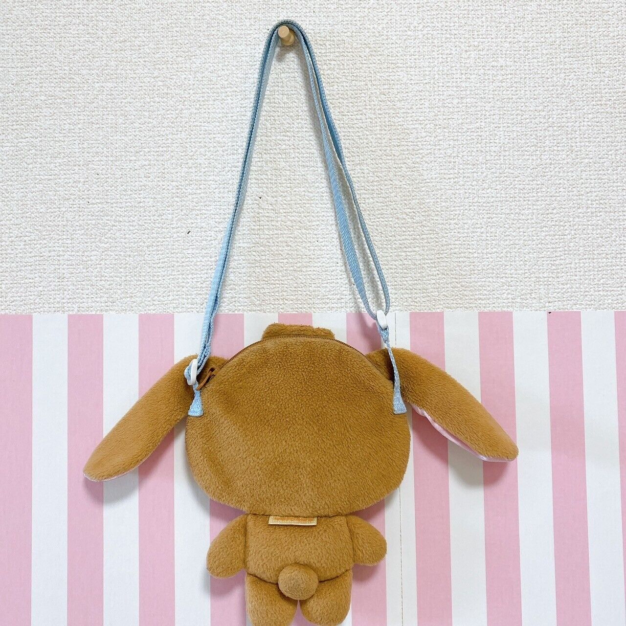 Sanrio Sugar Bunnies Kurousa Pouch Brown Fluffy Pochette Adjustment Kawaii Rare