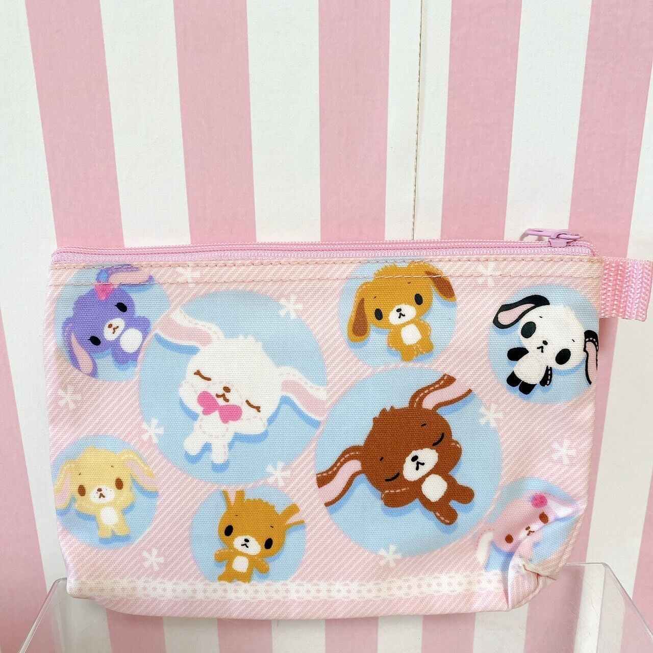 Sanrio Sugar Bunnies Pouch Pink Shirousa Kurousa Rabbit Strawberryusa Pandausa