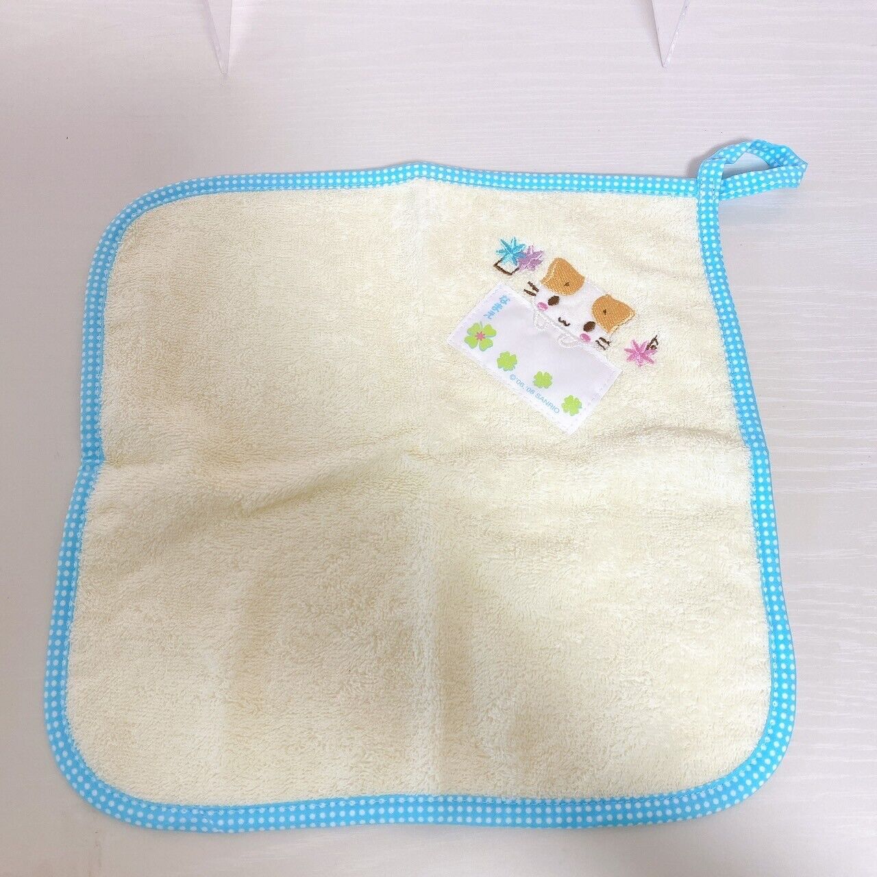 Sanrio Masyumaro Fluffy Fuwa Nyanko Marshmallow Hand Towel Drawstring Bag Set 4