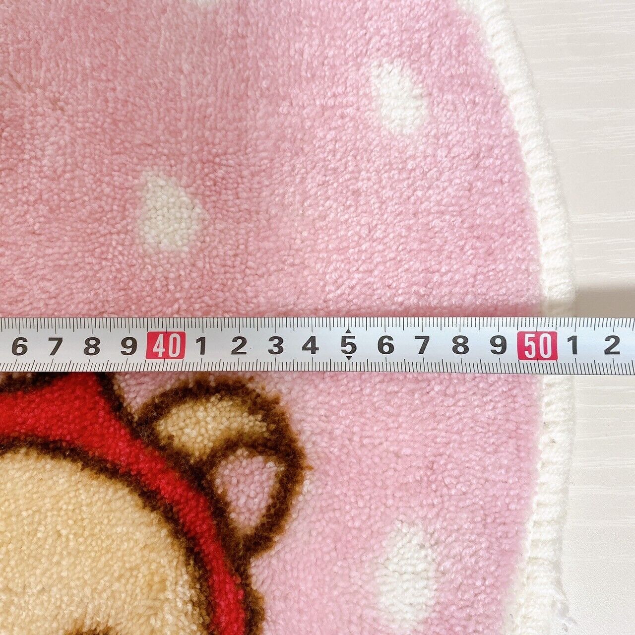 Rilakkuma Korilakkuma SanX Rug Mat Strawberry Kiiroitori Bear Face Fluffy Pink