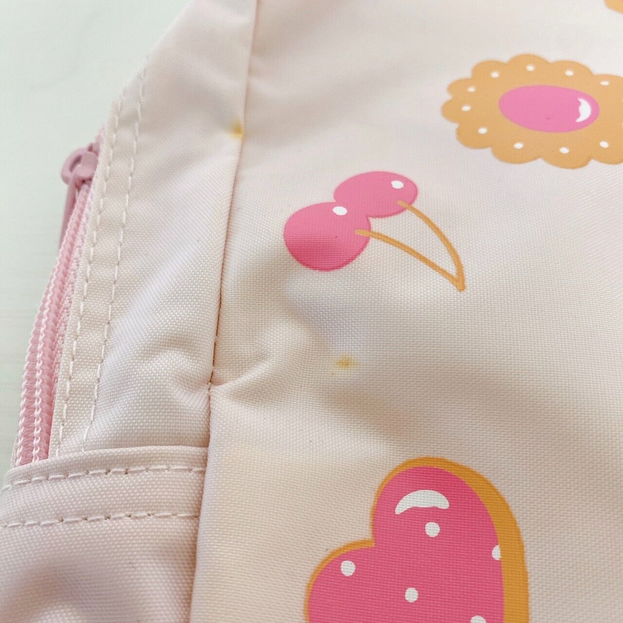 Sanrio Sugar Bunnies Tote Lesson Bag Cherry Cookie pattern Pink Shirousa Kurousa