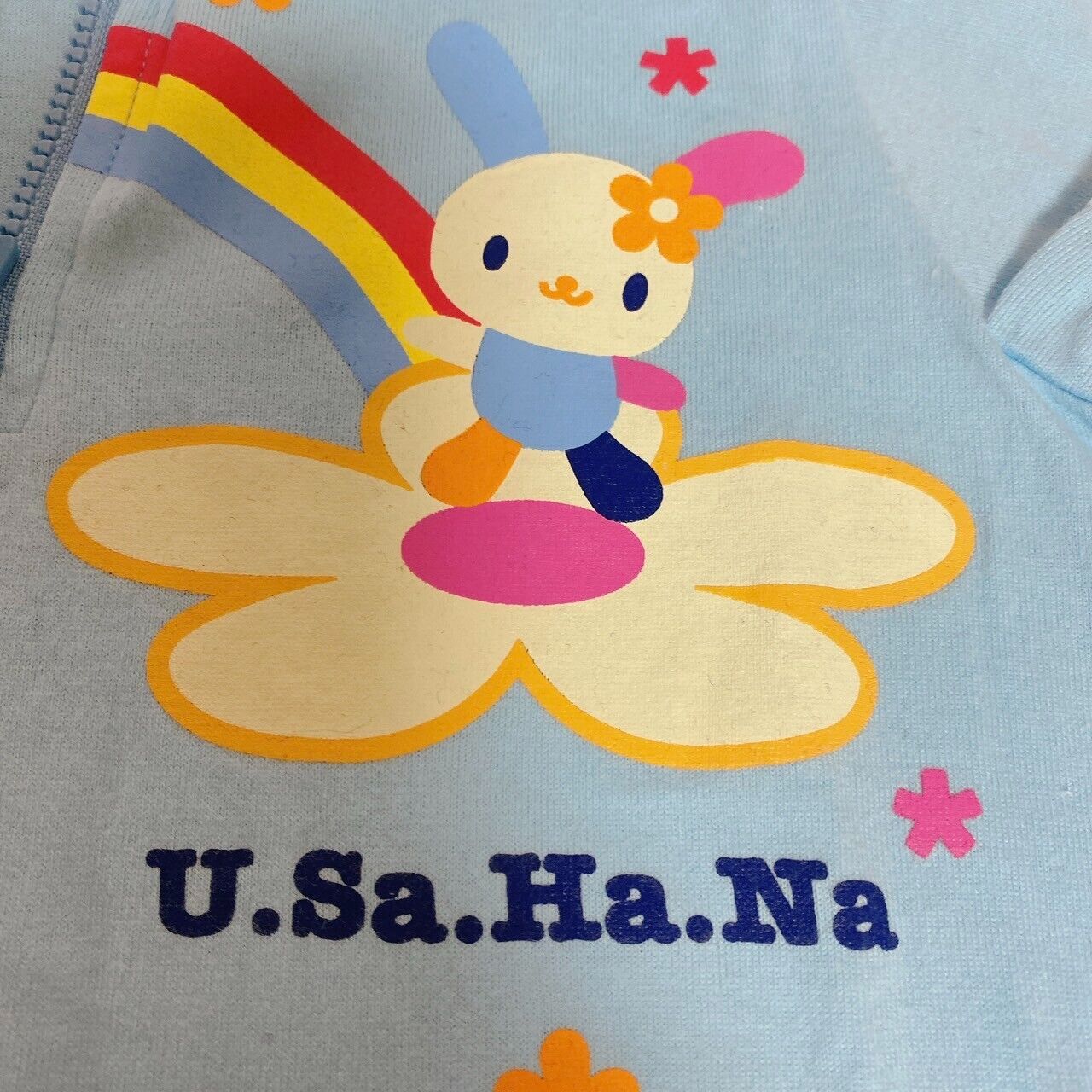 Sanrio Usahana Dress Tops 100 Blue Flower Clothing Kawaii Kids Rabbit Character