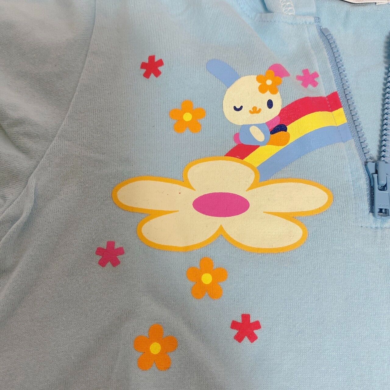 Sanrio Usahana Dress Tops 100 Blue Flower Clothing Kawaii Kids Rabbit Character