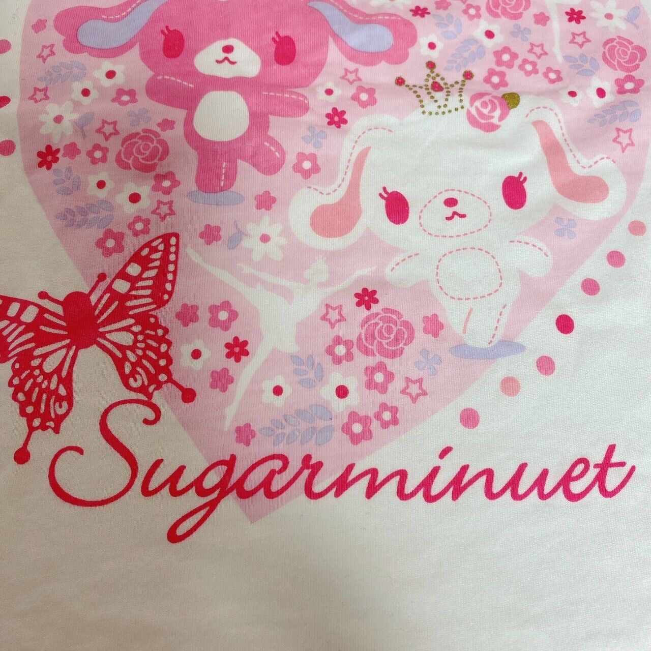 Sanrio Sugar Bunnies Pajamas Kids 100cm Pink Frill Ribbon Kawaii Character Rare