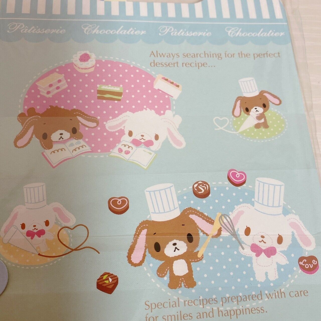 Sanrio Sugar Bunnies Towel File Eraser Stationery Set Pink Kawaii Character Rare