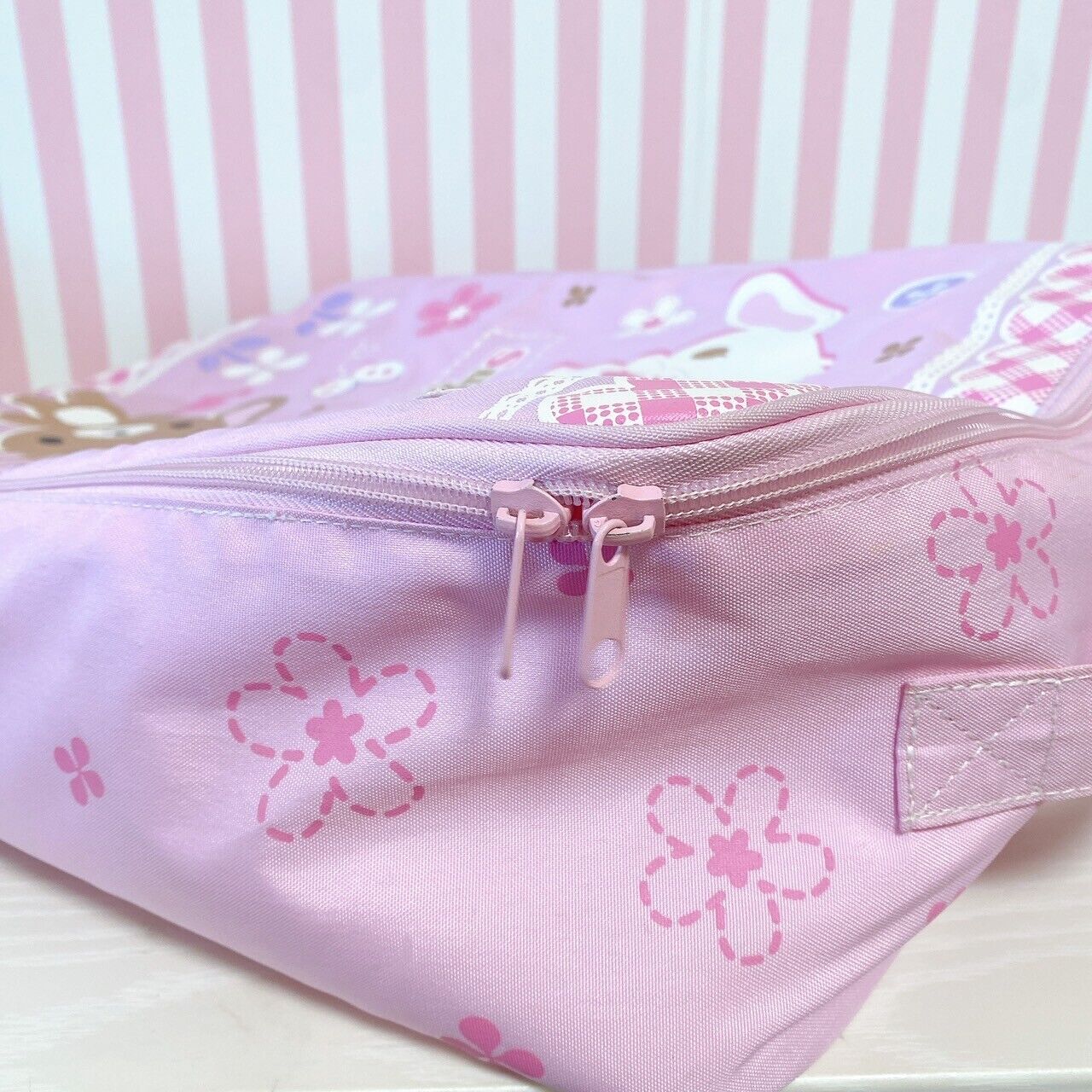 Sanrio Sugar Bunnies Storage Case Pink Flower Shirousa Kurousa Butterfly Kawaii