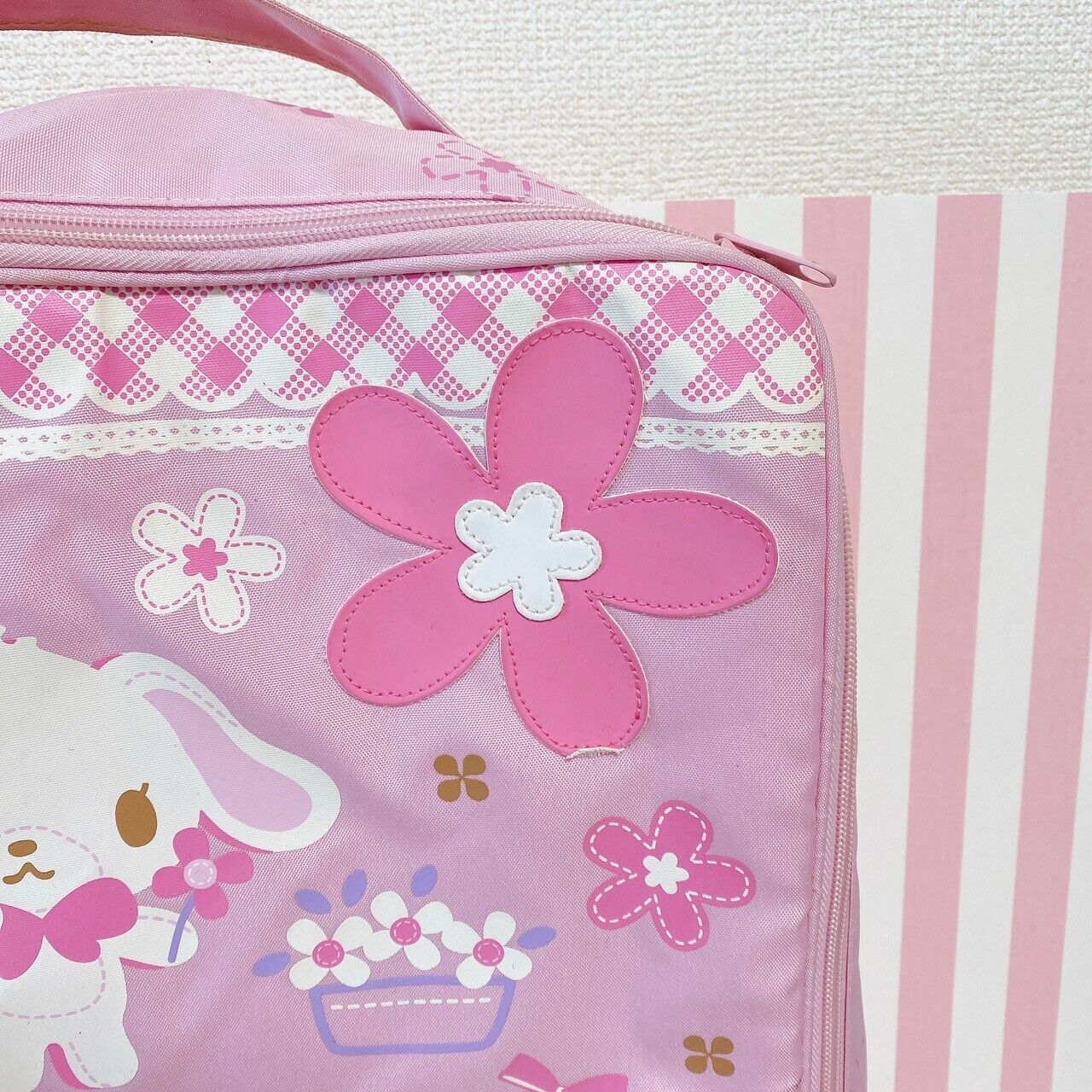 Sanrio Sugar Bunnies Storage Case Pink Flower Shirousa Kurousa Butterfly Kawaii