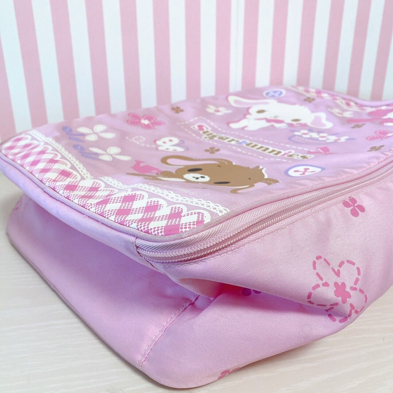 Sanrio Sugar Bunnies Storage Case Pink Flower Shirousa Kurousa Butterfly Kawaii