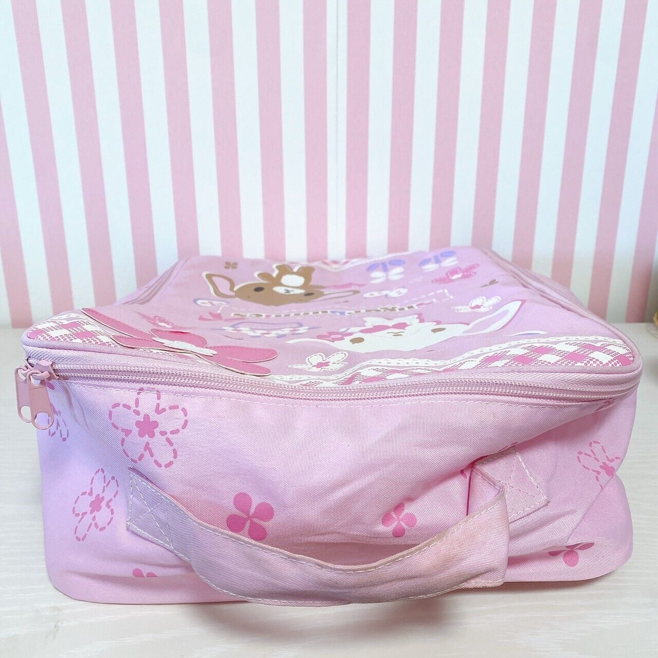 Sanrio Sugar Bunnies Storage Case Pink Flower Shirousa Kurousa Butterfly Kawaii