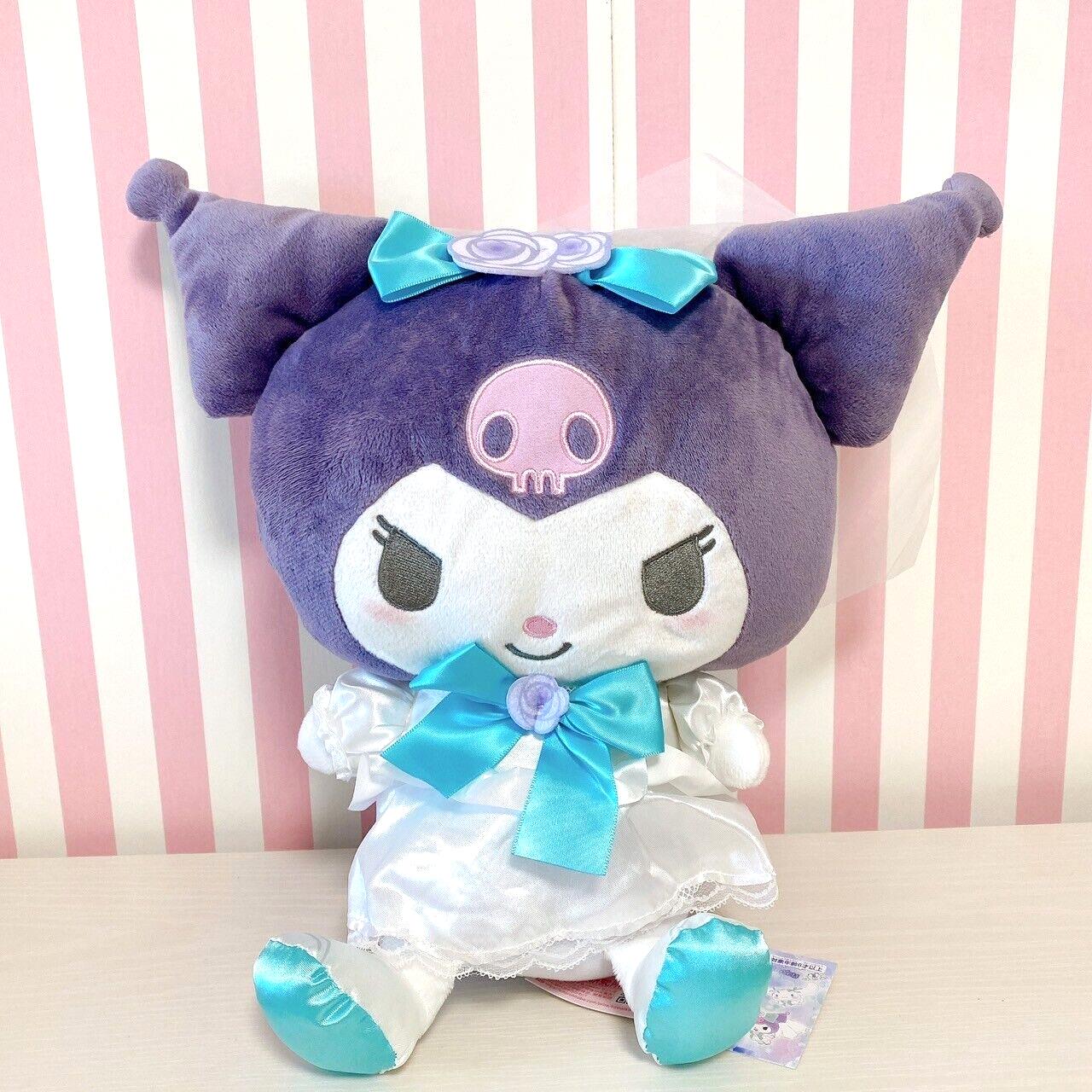 Sanrio Kuromi Plush Soft Stuffed Toy Doll Something Blue Fairy Ribbon Rose Rare