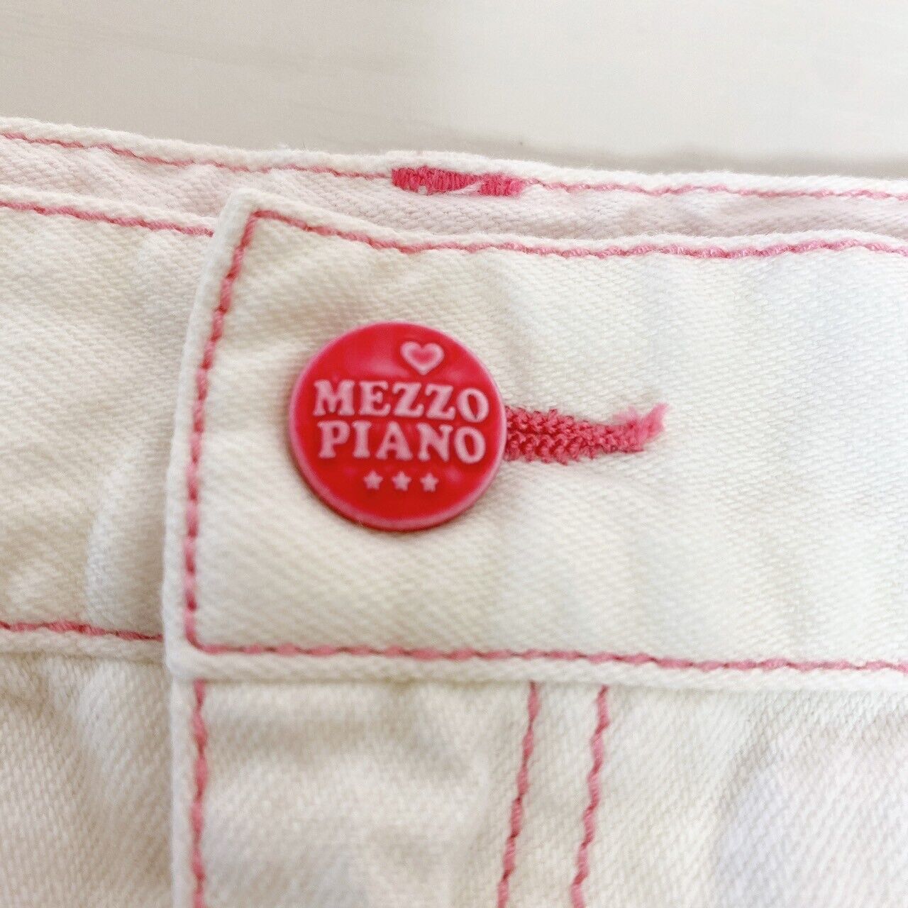 Mezzo Piano Denim Skirt 150 Size M White Frill Juicy Fruit Kids Cute Kawaii