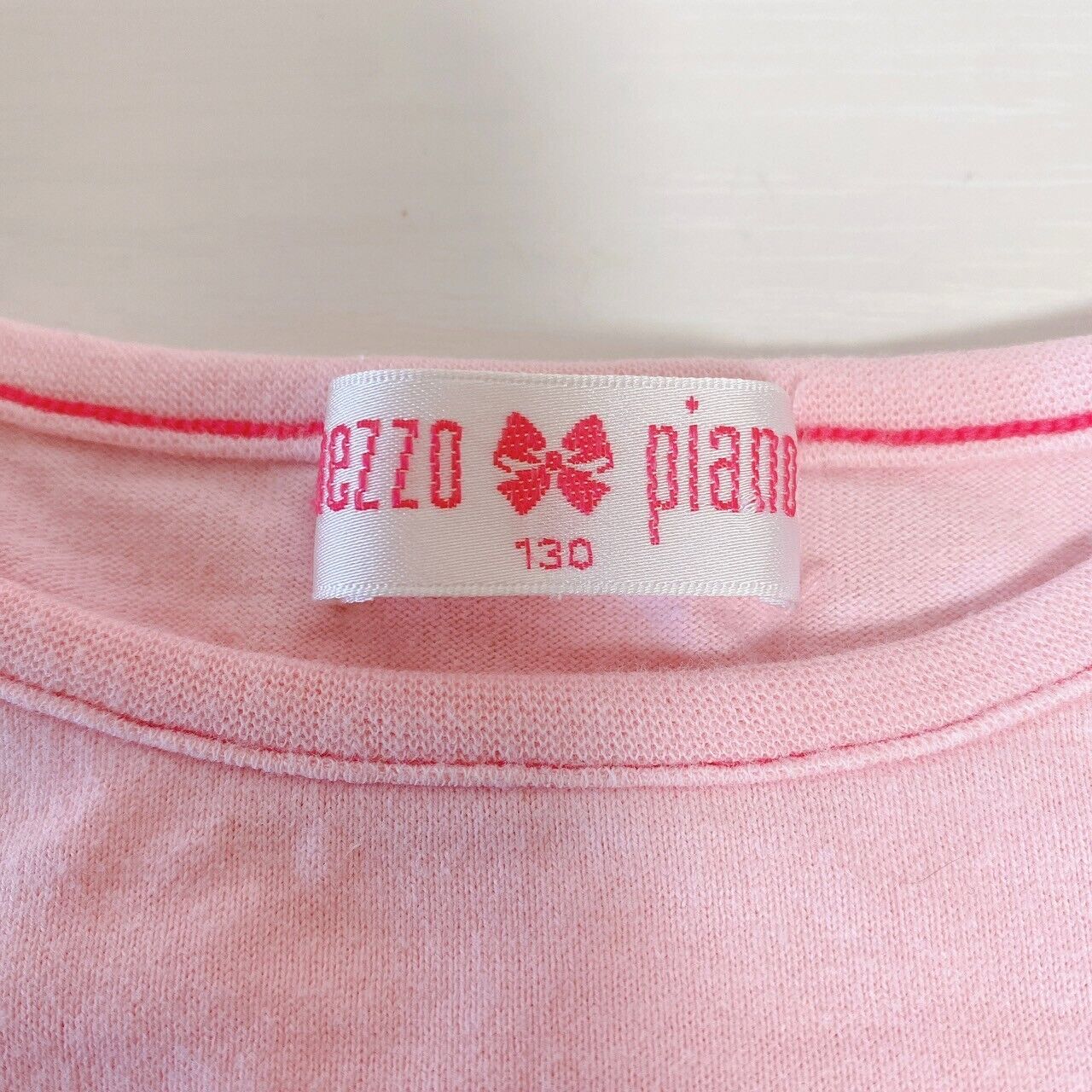 Mezzo Piano One Piece Tops 130 Pink Strawberry Ribbon Frill Heart Short Sleeve