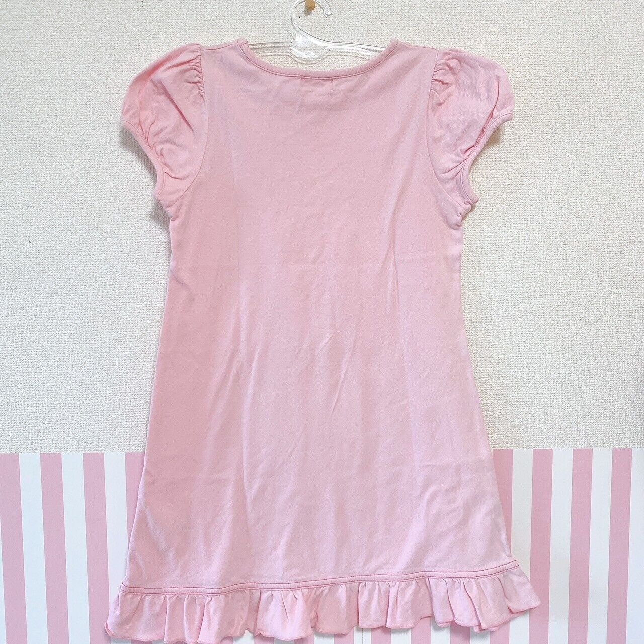 Mezzo Piano One Piece Tops 130 Pink Strawberry Ribbon Frill Heart Short Sleeve