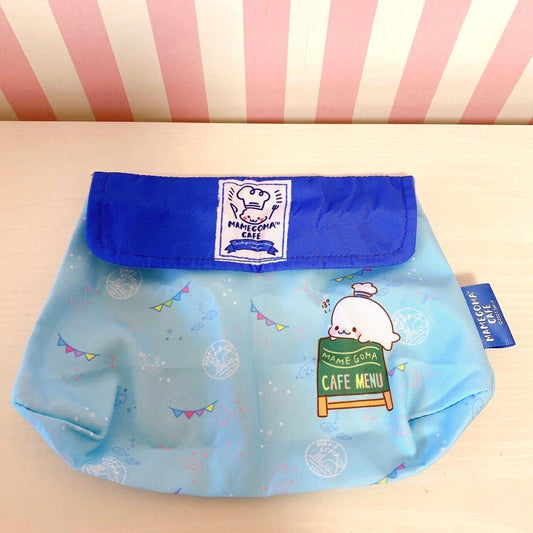 San-X Mamegoma Pouch Light Blue Sea Animals Cafe Ice Cream Sweets Kawaii Rare