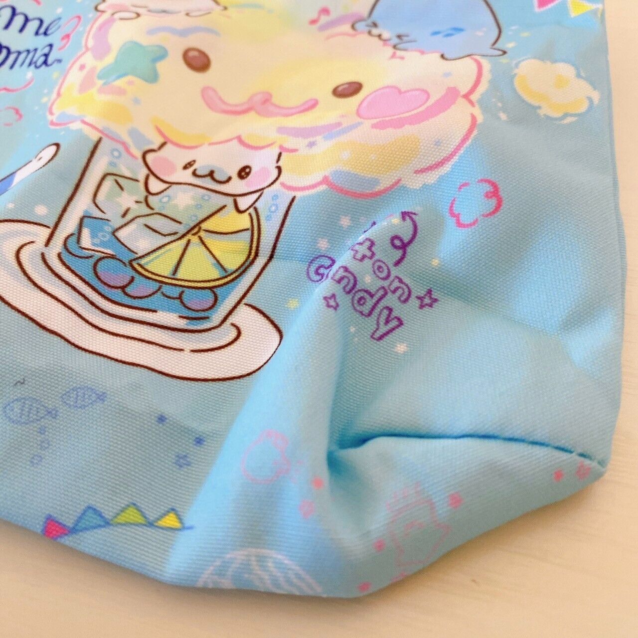 San-X Mamegoma Pouch Light Blue Sea Animals Cafe Ice Cream Sweets Kawaii Rare