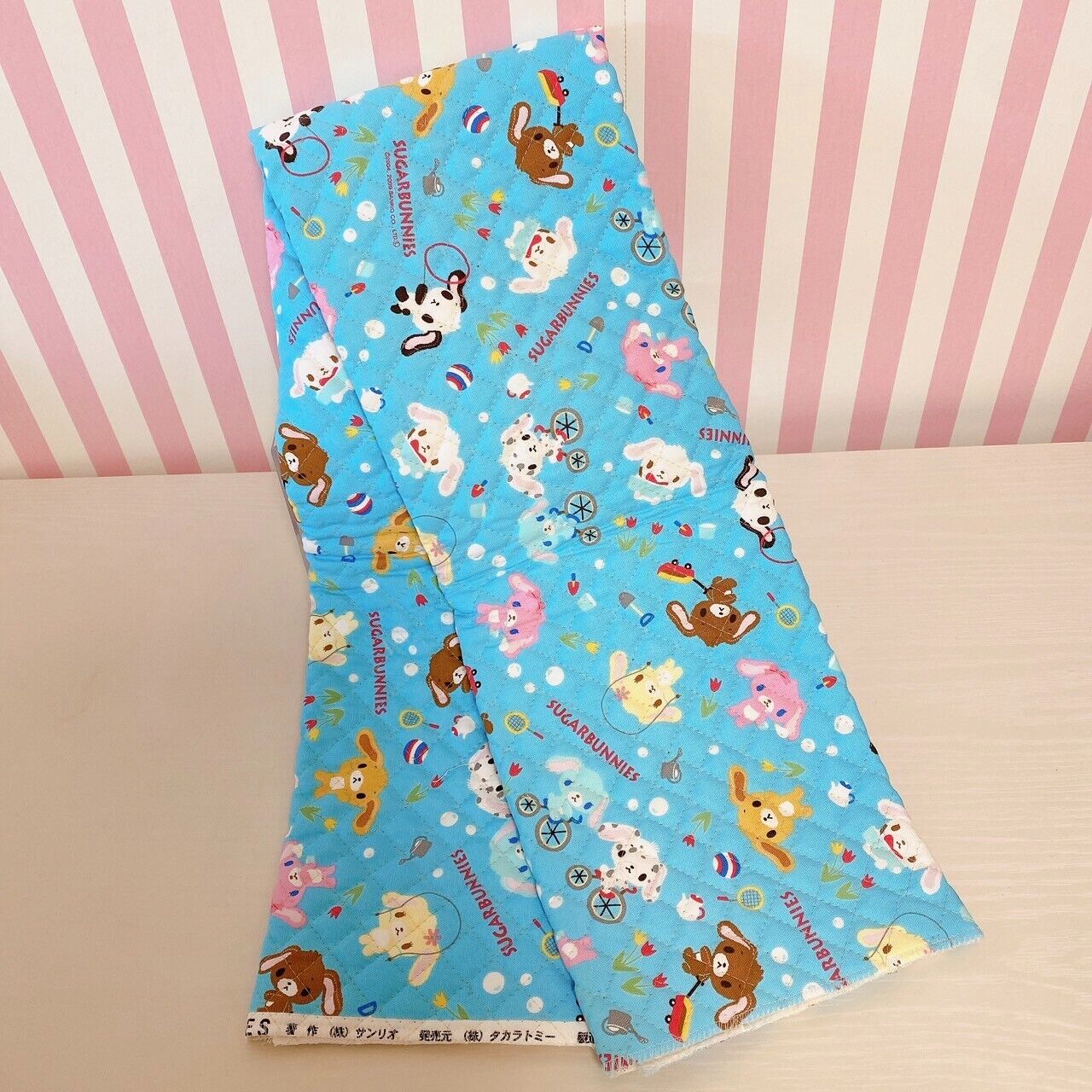 Sanrio Sugar Bunnies Cut Cloth Material Quilt Quilting Light Blue Shirousa Rare