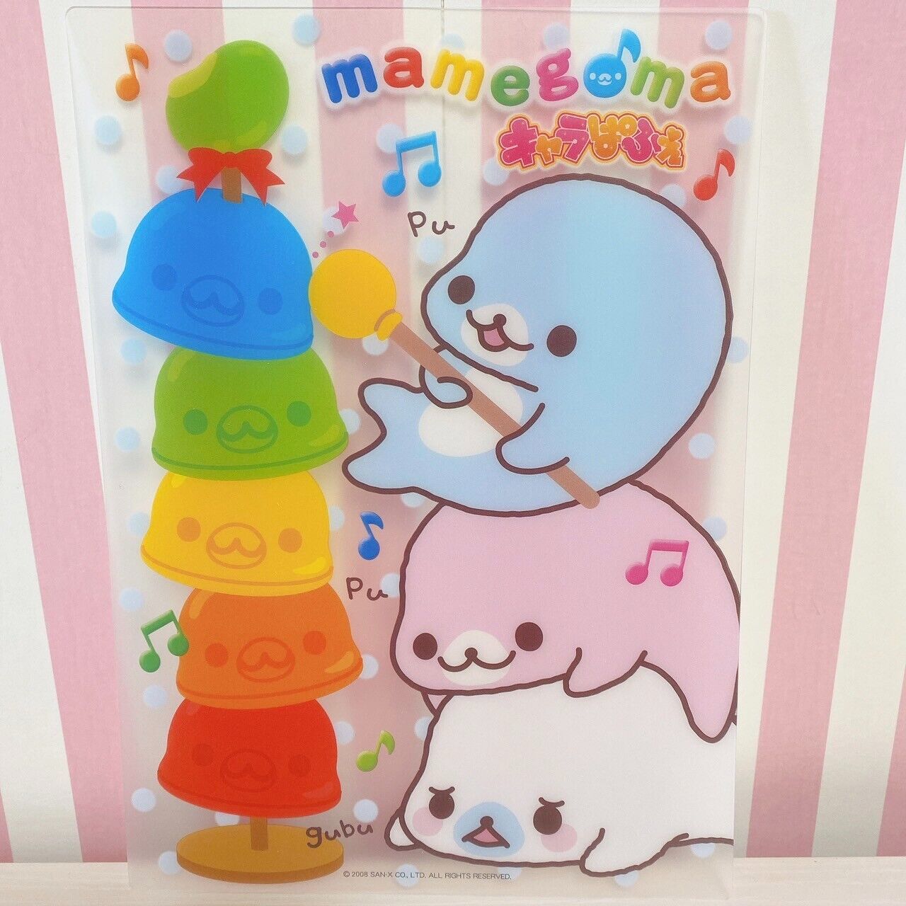 San-X Mamegoma Stationery Set 3 Notebook Underlay Stickers Sea Animals Note Rare