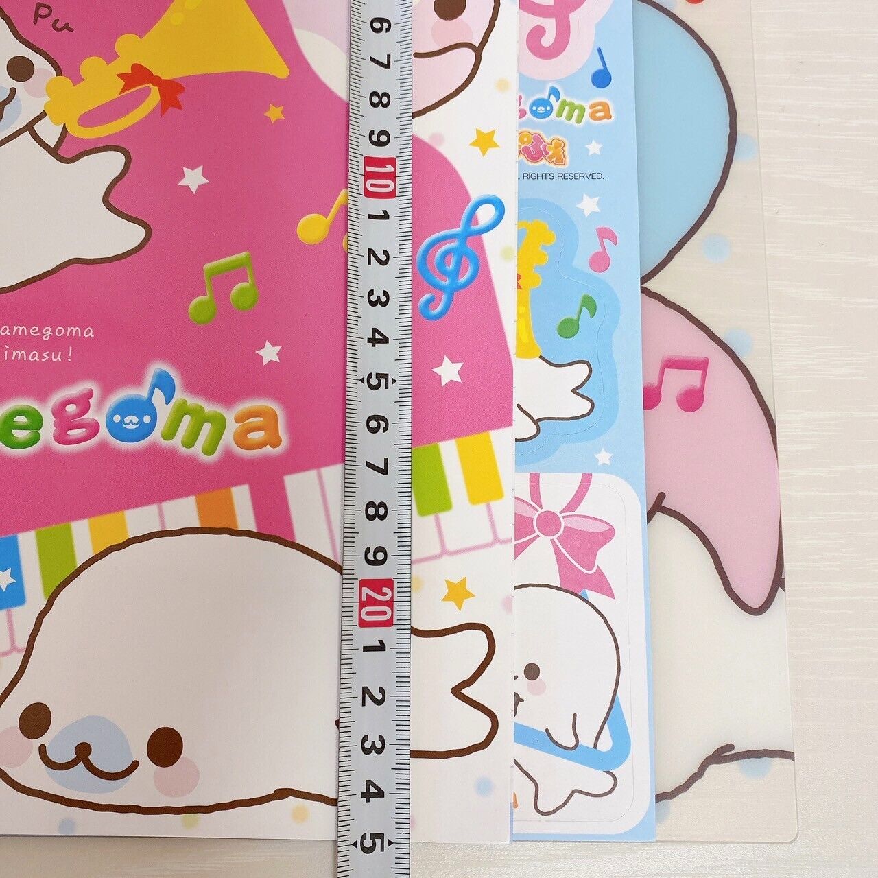 San-X Mamegoma Stationery Set 3 Notebook Underlay Stickers Sea Animals Note Rare