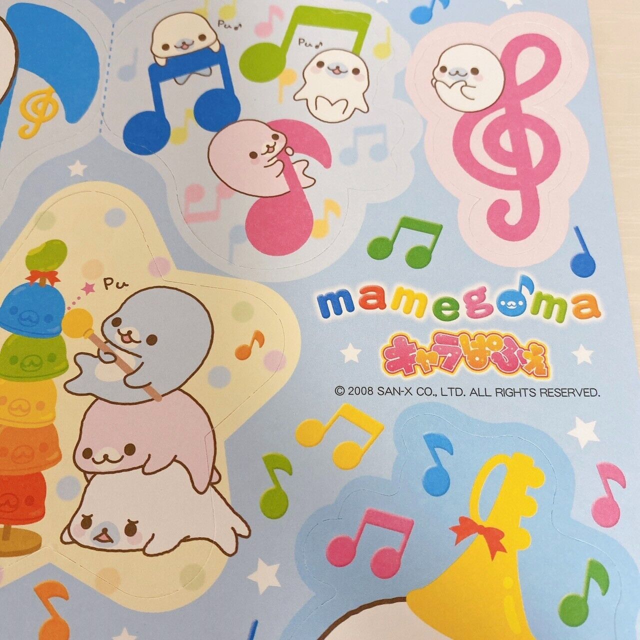 San-X Mamegoma Stationery Set 3 Notebook Underlay Stickers Sea Animals Note Rare