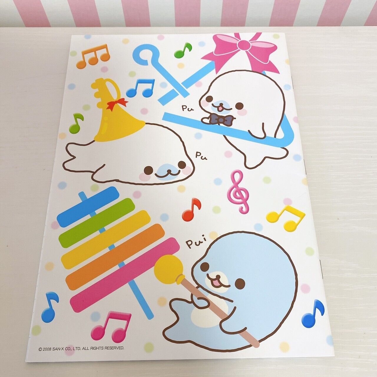 San-X Mamegoma Stationery Set 3 Notebook Underlay Stickers Sea Animals Note Rare