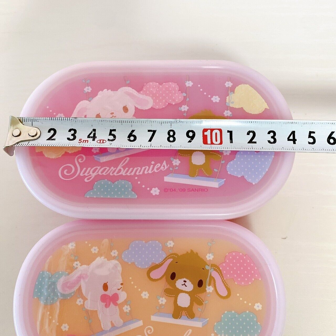 Sanrio Sugar Bunnies Lunch Box Set 4 Picnic Case Obento Shirousa Kurousa Pink