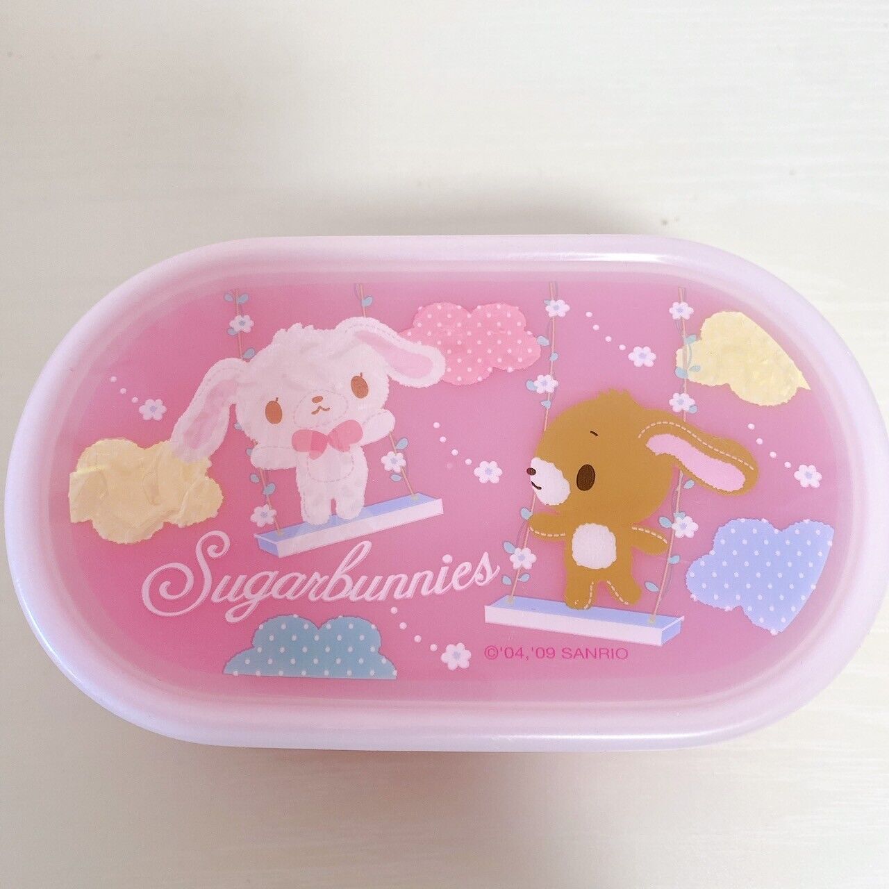 Sanrio Sugar Bunnies Lunch Box Set 4 Picnic Case Obento Shirousa Kurousa Pink