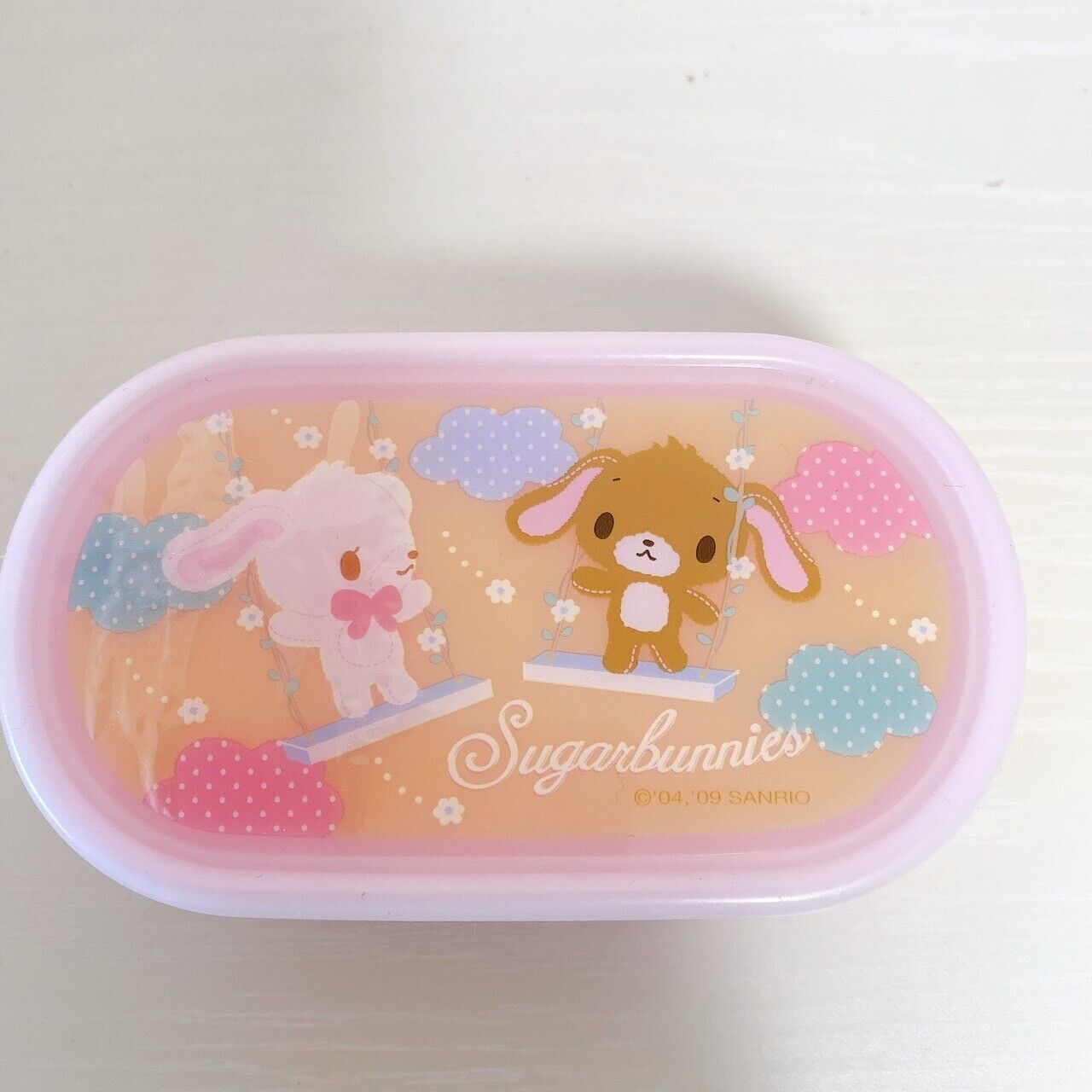 Sanrio Sugar Bunnies Lunch Box Set 4 Picnic Case Obento Shirousa Kurousa Pink