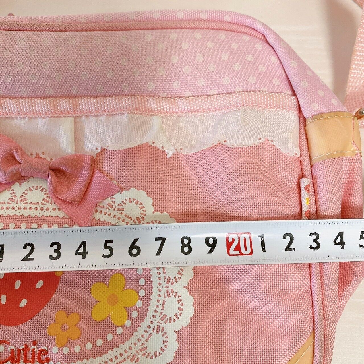 Mother Garden Shoulder Kindergarten Bag Pochette Strawberry Pink Ribbon Frill