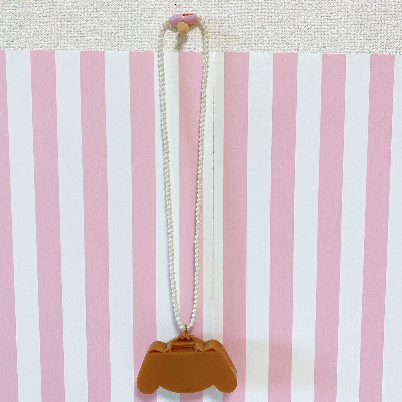 Sanrio Sugar Bunnies Kurousa Necklace Pendant Rabbit Brown Pearl Face Case Rare