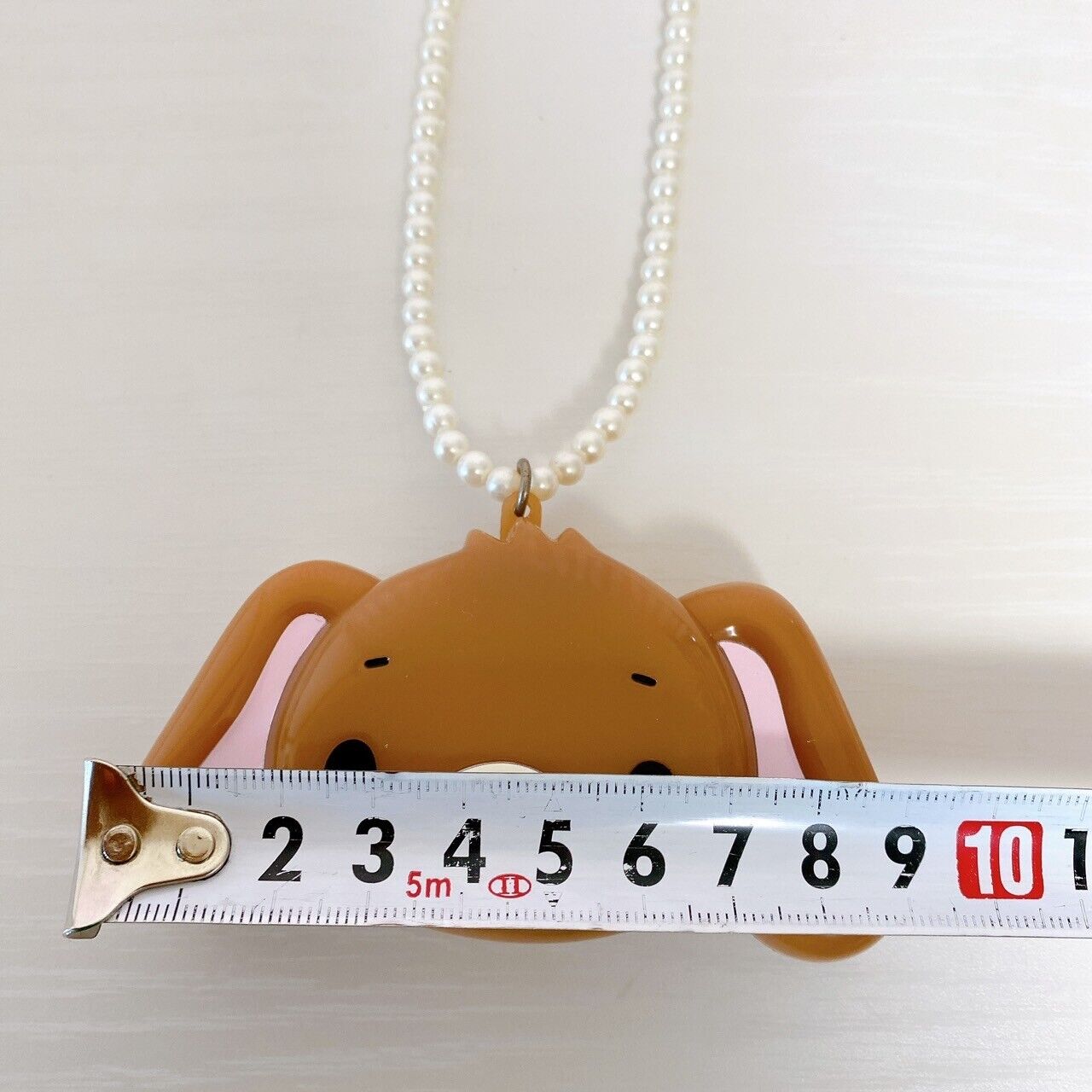 Sanrio Sugar Bunnies Kurousa Necklace Pendant Rabbit Brown Pearl Face Case Rare