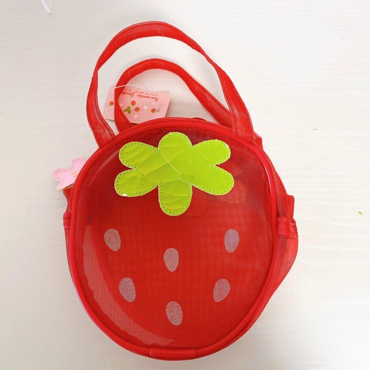 Mother Garden Mini Handbag Tote Bag Strawberry Red Flower White Green Kawaii