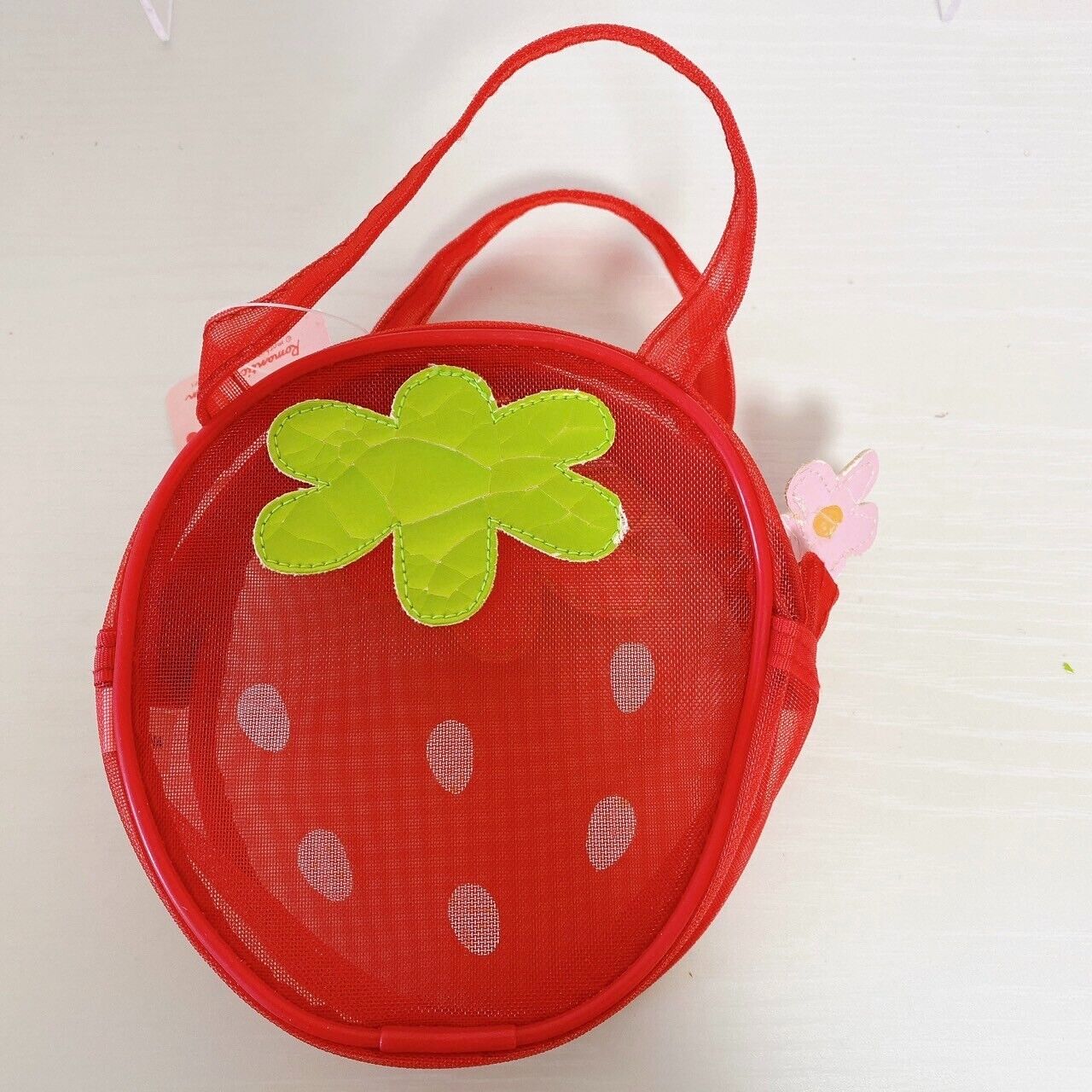 Mother Garden Mini Handbag Tote Bag Strawberry Red Flower White Green Kawaii