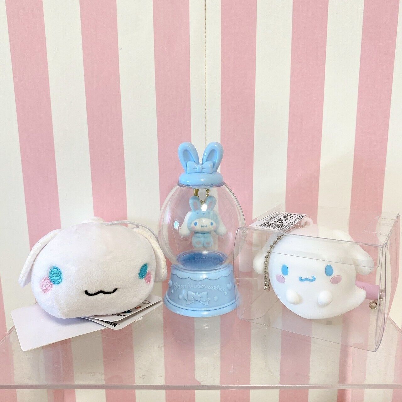 Sanrio Cinnamoroll Set 3 Ornament Mascot White Blue Puppy Rabbit Character Rare