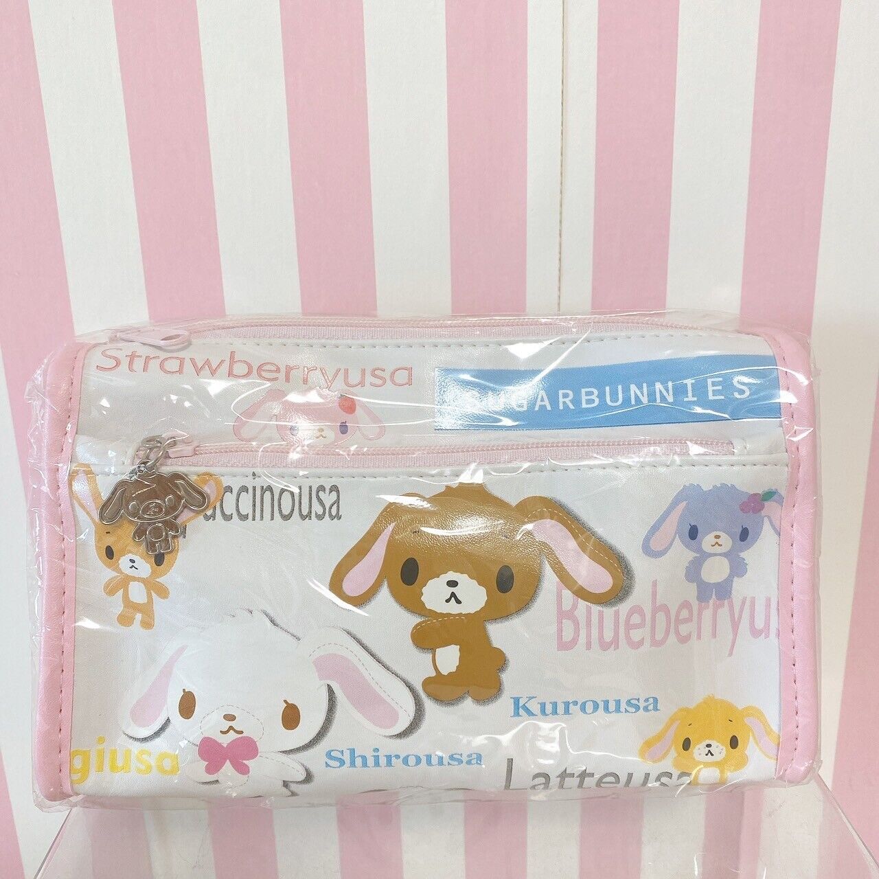 Sanrio Sugar Bunnies Shirousa Pen Pouch White Chuck Rabbit Pink Kawaii Rare