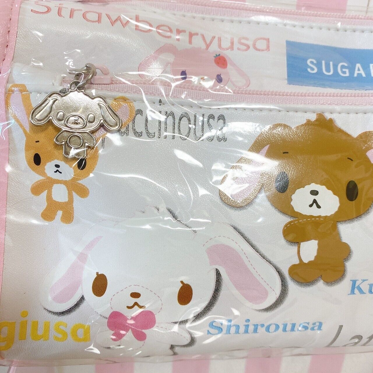 Sanrio Sugar Bunnies Shirousa Pen Pouch White Chuck Rabbit Pink Kawaii Rare