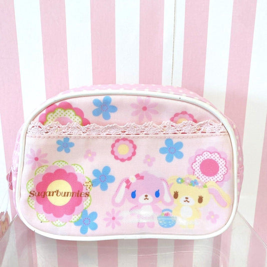 Sanrio Sugar Bunnies Pouch Hanausa Momousa Lace Pink Flower Kawaii Character