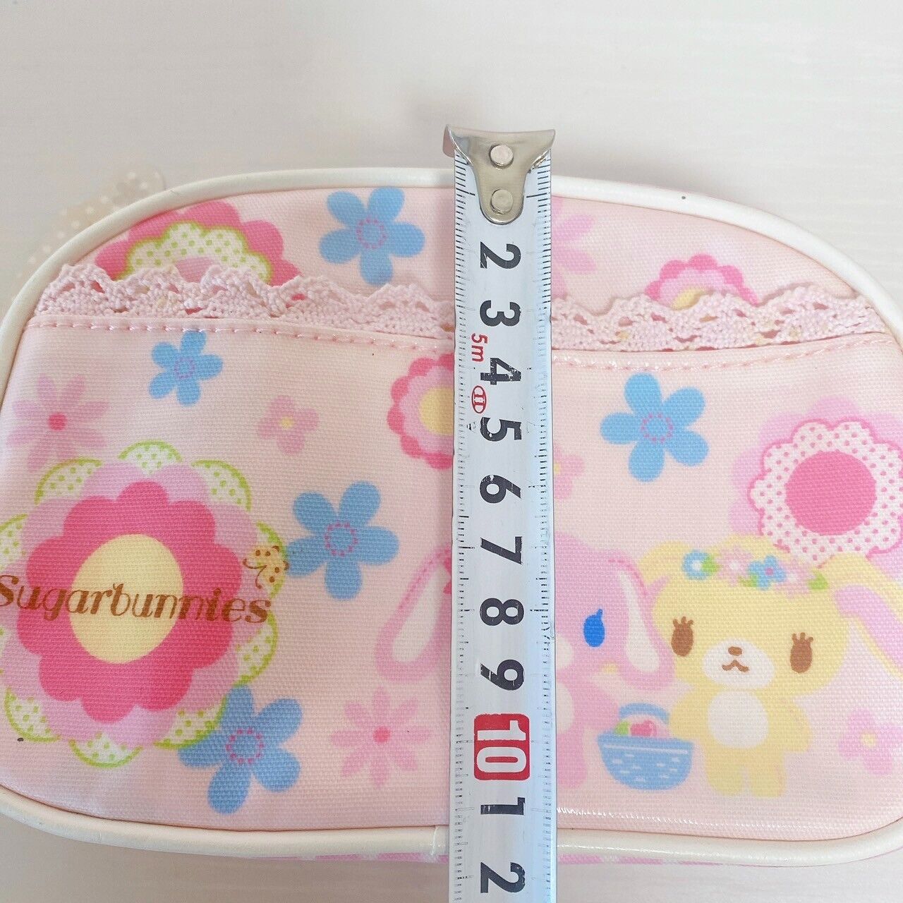 Sanrio Sugar Bunnies Pouch Hanausa Momousa Lace Pink Flower Kawaii Character